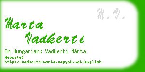marta vadkerti business card